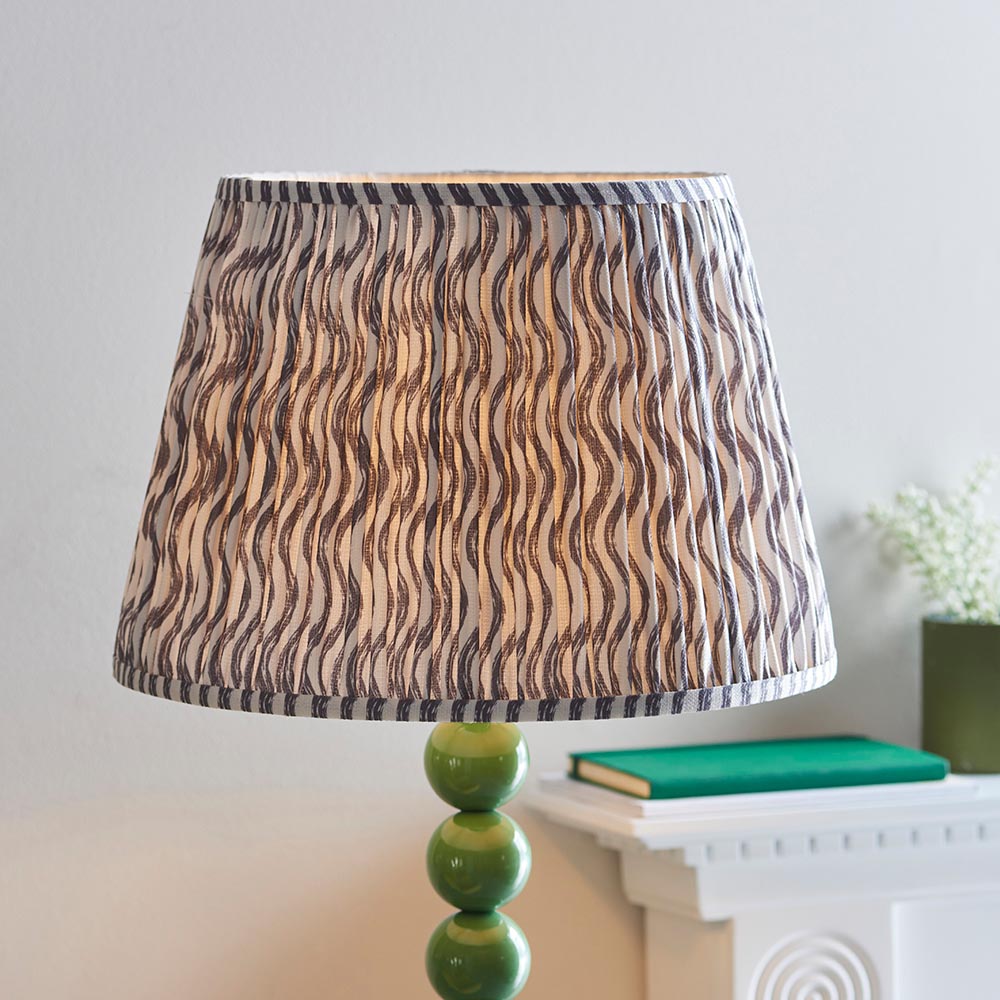Higgledy And Ripple 40cm Pearl Grey Shade Floor Lamp With Gloss Cotswold Green Base