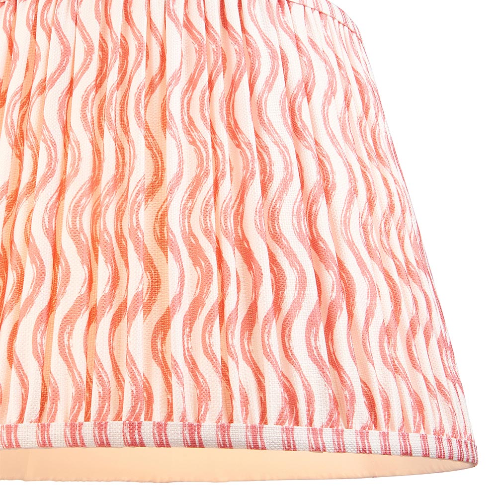 Higgledy And Ripple 40cm Coral Pink Shade Floor Lamp With Gloss Cotswold Green Base