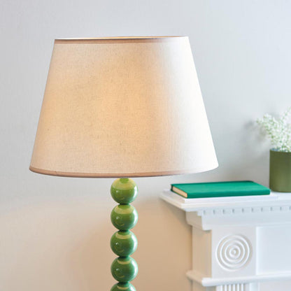 Higgledy And Ivy 40cm Vintage White Shade Floor Lamp With High Gloss Cotswold Green Base