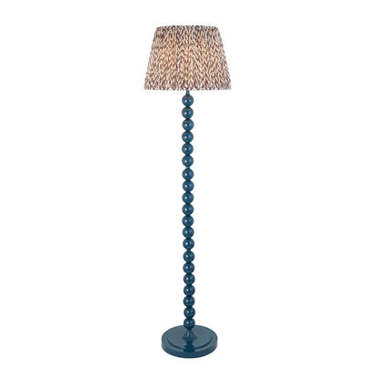 Higgledy And Leaf 40cm Pearl Grey Shade Floor Lamp With High Gloss Marlin Blue Base