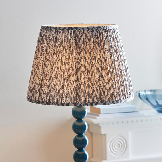 Higgledy And Leaf 40cm Pearl Grey Shade Floor Lamp With High Gloss Marlin Blue Base