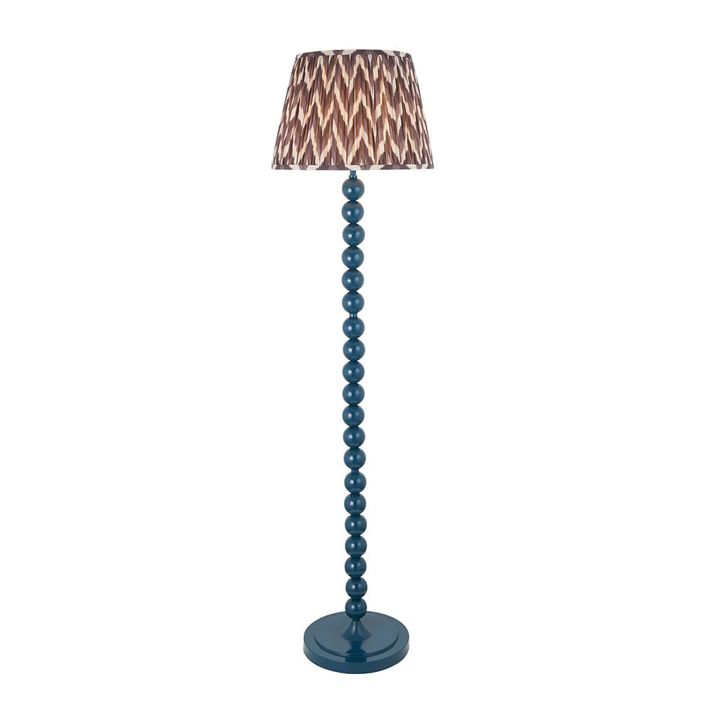 Higgledy And Zigzag 40cm Pearl Grey Shade Floor Lamp With Gloss Marlin Blue Base