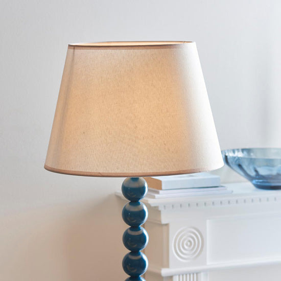 Higgledy And Ivy 40cm Vintage White Shade Floor Lamp With High Gloss Marlin Blue Base