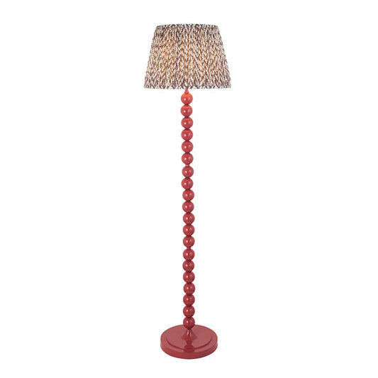 Higgledy And Leaf 40cm Pearl Grey Shade Floor Lamp With High Gloss Pink Clay Base