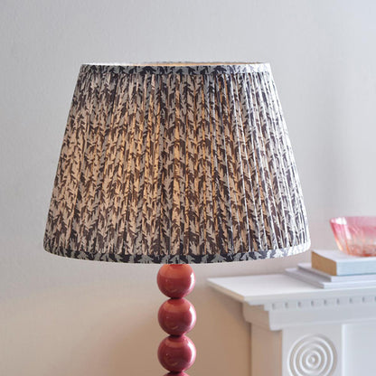 Higgledy And Leaf 40cm Pearl Grey Shade Floor Lamp With High Gloss Pink Clay Base
