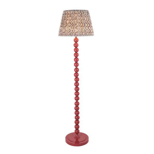 Higgledy And Ripple 40cm Pearl Grey Shade Floor Lamp With Gloss Pink Clay Base