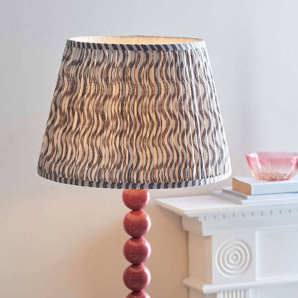 Higgledy And Ripple 40cm Pearl Grey Shade Floor Lamp With Gloss Pink Clay Base