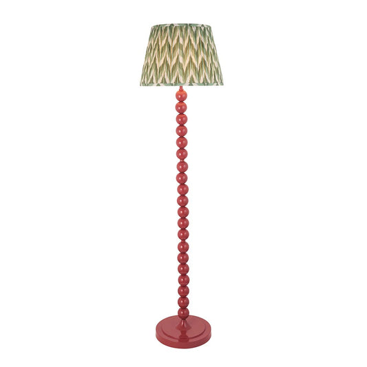 Higgledy And Zigzag 40cm Cotswold Green Shade Floor Lamp With Gloss Pink Clay Base