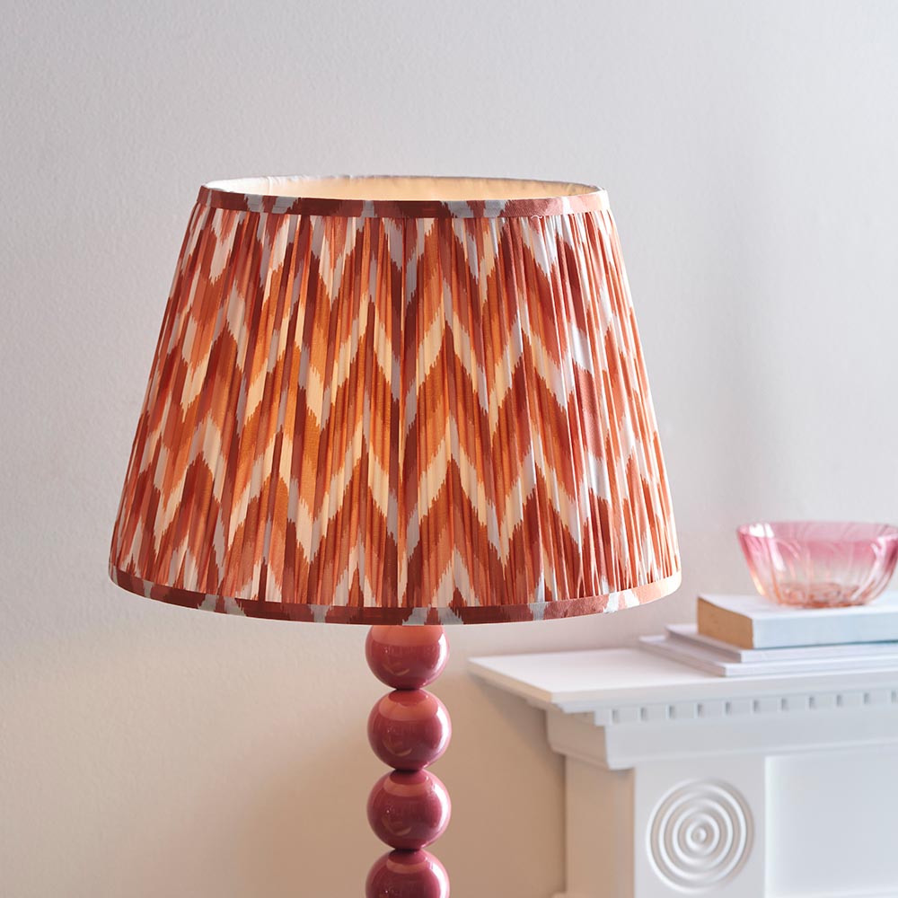 Higgledy And Zigzag 40cm Apricot Orange Shade Floor Lamp With Gloss Pink Clay Base