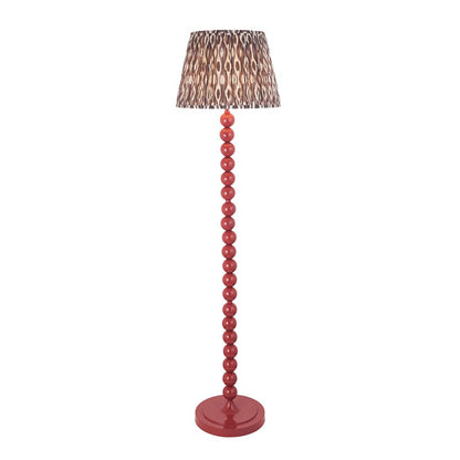 Higgledy And Ikat 40cm Pearl Grey Shade Floor Lamp With High Gloss Pink Clay Base