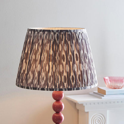 Higgledy And Ikat 40cm Pearl Grey Shade Floor Lamp With High Gloss Pink Clay Base
