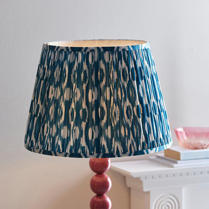 Higgledy And Ikat 40cm Marlin Blue Shade Floor Lamp With High Gloss Pink Clay Base