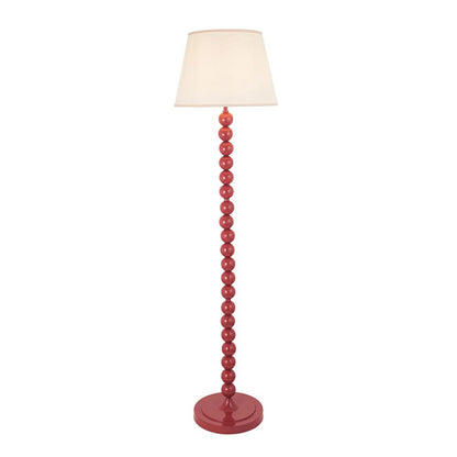 Higgledy And Ivy 40cm Vintage White Shade Floor Lamp With High Gloss Pink Clay Base