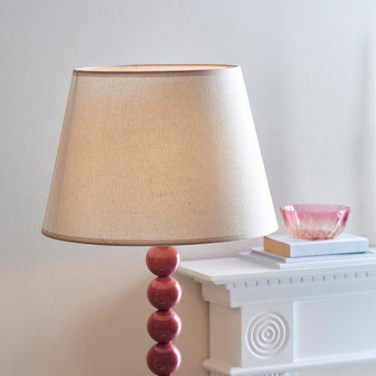 Higgledy And Ivy 40cm Vintage White Shade Floor Lamp With High Gloss Pink Clay Base