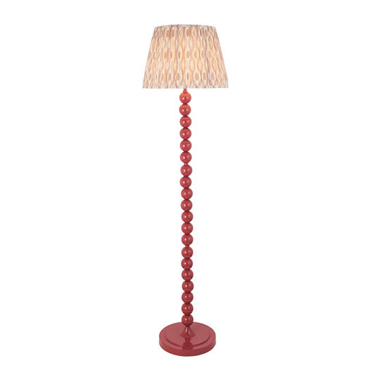 Higgledy And Ikat 40cm Neutral Shade Floor Lamp With High Gloss Pink Clay Base
