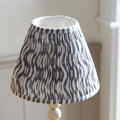 Higgledy And Ripple 25cm Pearl Grey Shade Table Lamp With Gloss Almond White Base