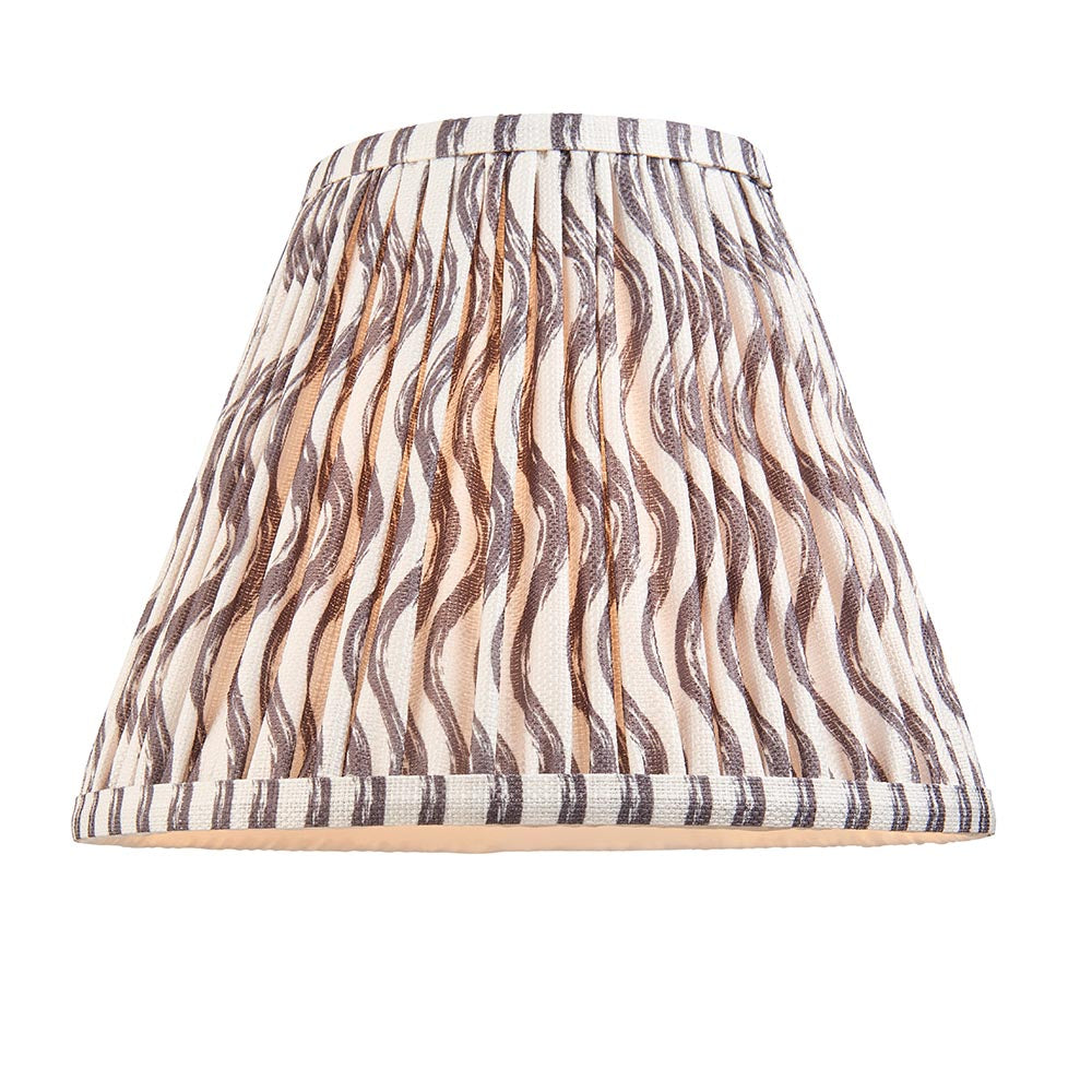 Higgledy And Ripple 25cm Pearl Grey Shade Table Lamp With Gloss Almond White Base