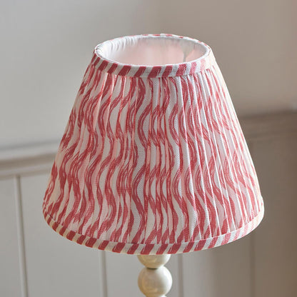 Higgledy And Ripple 25cm Coral Pink Shade Table Lamp With Gloss Almond White Base