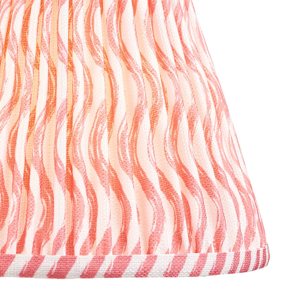 Higgledy And Ripple 25cm Coral Pink Shade Table Lamp With Gloss Almond White Base