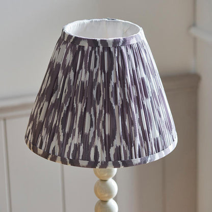 Higgledy And Ikat 25cm Pearl Grey Shade Table Lamp With High Gloss Almond White Base