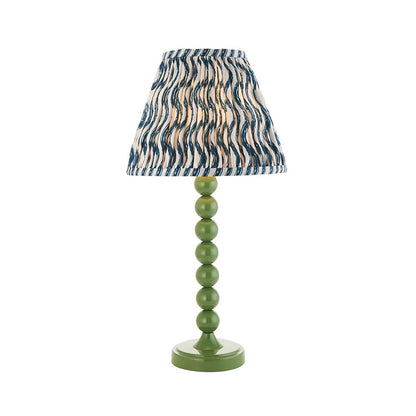 Higgledy And Ripple 25cm Marlin Blue Shade Table Lamp With Gloss Cotswold Green Base