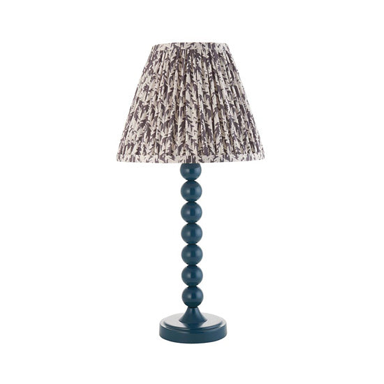 Higgledy And Leaf 25cm Pearl Grey Shade Table Lamp With High Gloss Marlin Blue Base