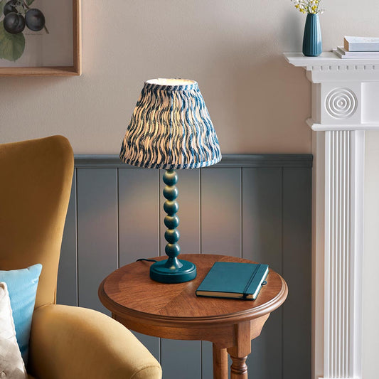 Higgledy And Ripple 25cm Marlin Blue Shade Table Lamp With Gloss Marlin Blue Base