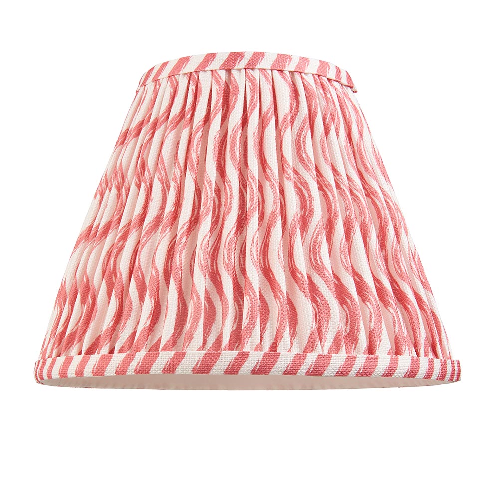 Higgledy And Ripple 25cm Coral Pink Shade Table Lamp With Gloss Marlin Blue Base