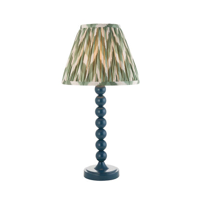 Higgledy And Zigzag 25cm Cotswold Green Shade Table Lamp With Gloss Marlin Blue Base