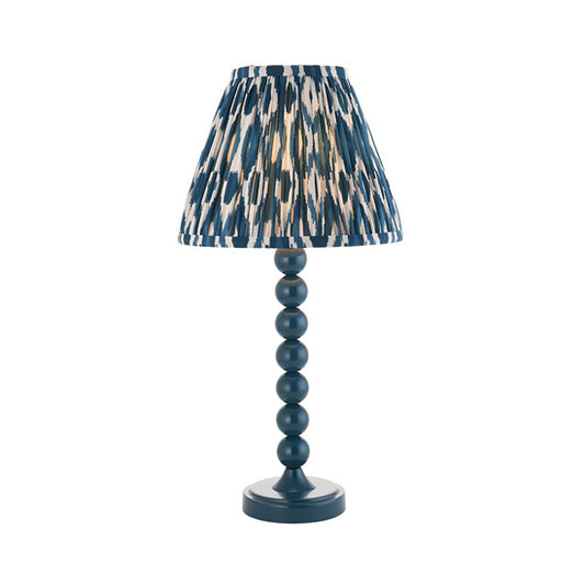 Higgledy And Ikat 25cm Marlin Blue Shade Table Lamp With High Gloss Marlin Blue Base
