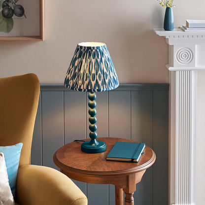 Higgledy And Ikat 25cm Marlin Blue Shade Table Lamp With High Gloss Marlin Blue Base