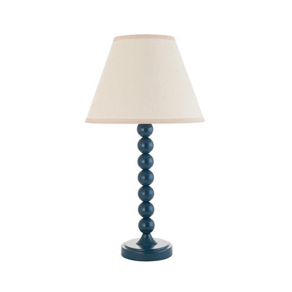 Higgledy And Ivy 25cm Vintage White Shade Table Lamp With High Gloss Marlin Blue Base