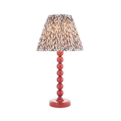 Higgledy And Leaf 25cm Pearl Grey Shade Table Lamp With High Gloss Pink Clay Base