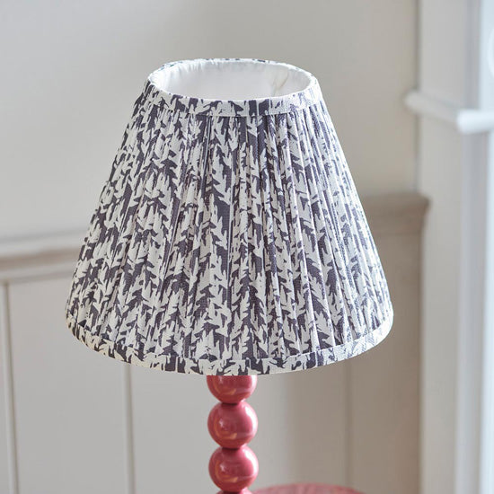 Higgledy And Leaf 25cm Pearl Grey Shade Table Lamp With High Gloss Pink Clay Base