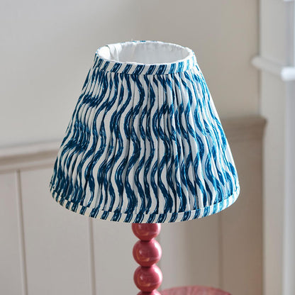 Higgledy And Ripple 25cm Marlin Blue Shade Table Lamp With Gloss Pink Clay Base