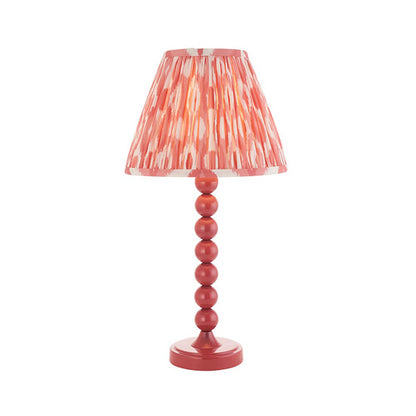 Higgledy And Ikat 25cm Coral Pink Shade Table Lamp With High Gloss Pink Clay Base