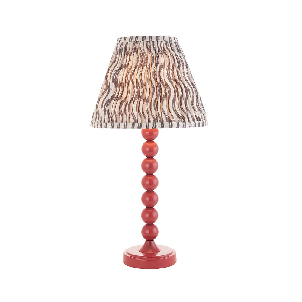Higgledy And Ripple 25cm Pearl Grey Shade Table Lamp With Gloss Pink Clay Base