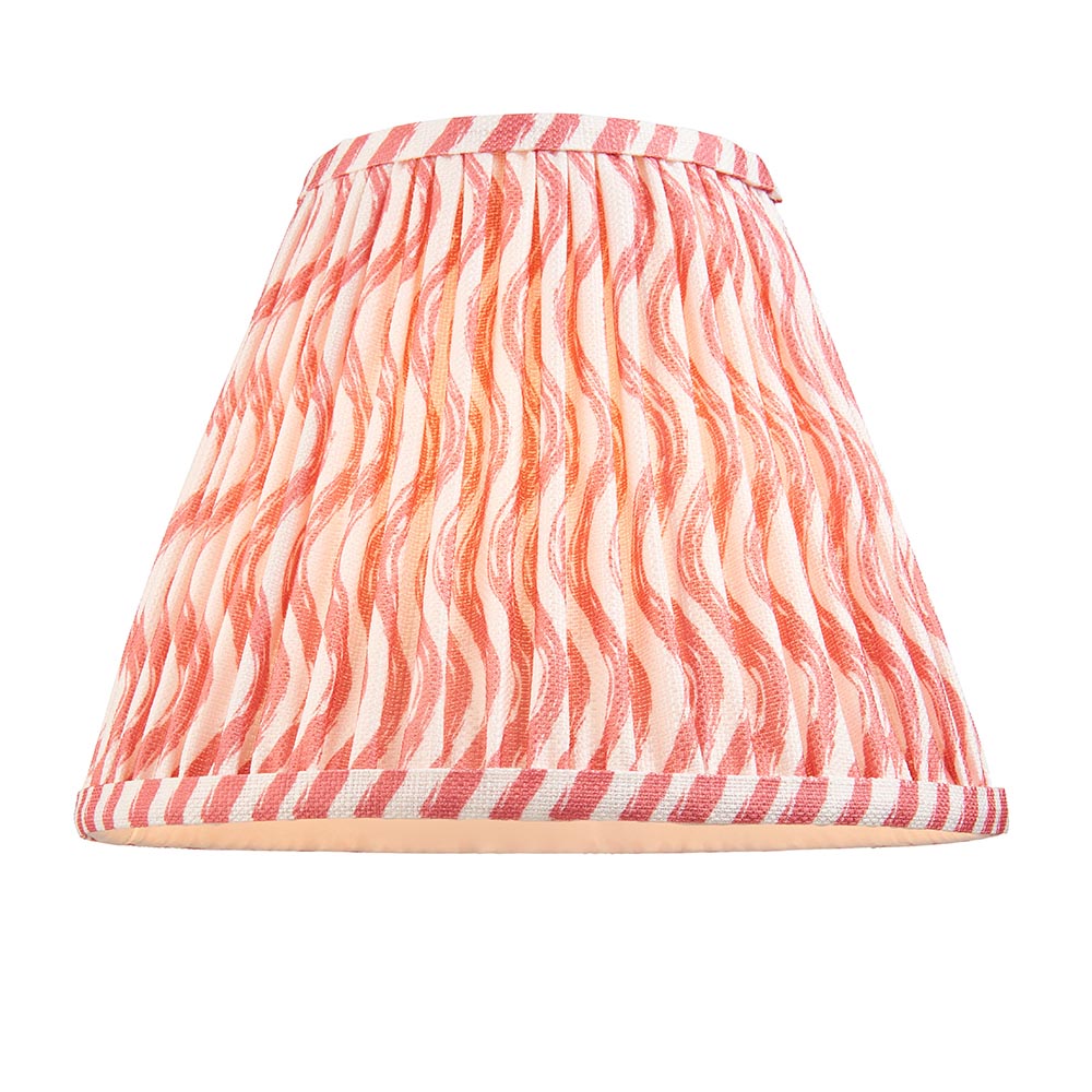 Higgledy And Ripple 25cm Coral Pink Shade Table Lamp With Gloss Pink Clay Base