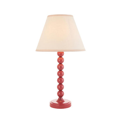 Higgledy And Ivy 25cm Vintage White Shade Table Lamp With High Gloss Pink Clay Base