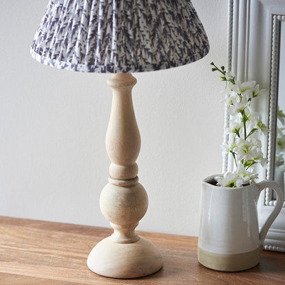 Hidcote And Leaf 30cm Pearl Grey Shade Table Lamp With Country Classic Base