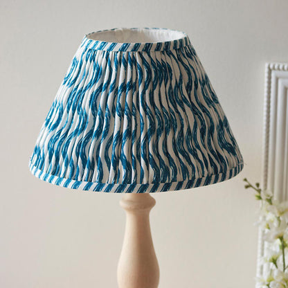 Hidcote And Ripple 30cm Marlin Blue Shade Table Lamp With Country Classic Base
