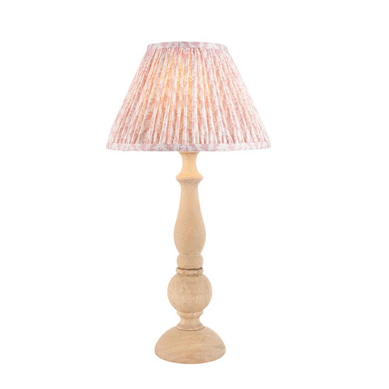 Hidcote And Leaf 30cm Peachy Keen Shade Table Lamp With Country Classic Base