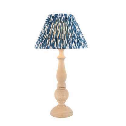 Hidcote And Ikat 30cm Marlin Blue Shade Table Lamp With Country Classic Base