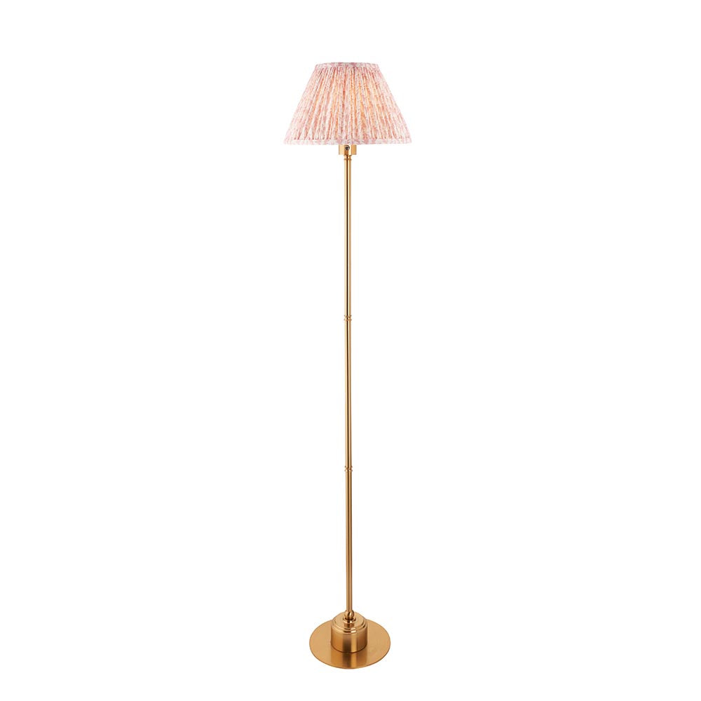 Burley Rechargeable And Leaf 30cm Peachy Keen Shade Floor Lamp In Brushed Aged Brass