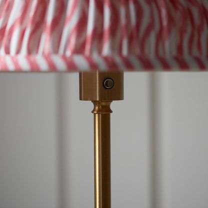 Burley Rechargeable And Ripple 30cm Coral Pink Shade Floor Lamp In Brushed Aged Brass