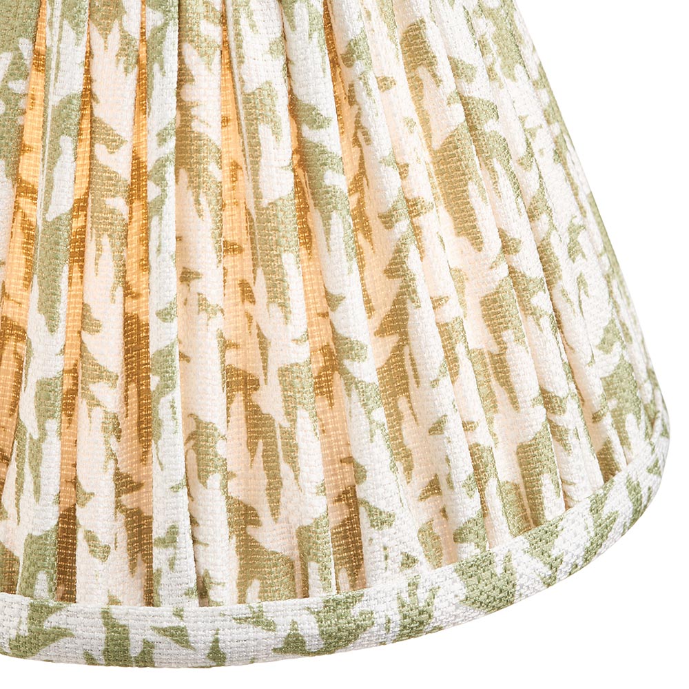 Trobridge Rechargeable And Leaf 16cm Herb Garden Green Shade Table Lamp In Brushed Aged Brass