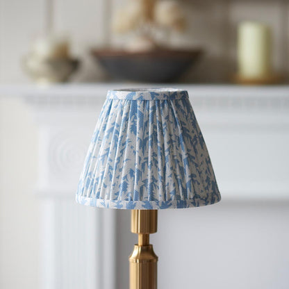 Trobridge Rechargeable And Leaf 16cm Shell Bay Blue Shade Table Lamp In Brushed Aged Brass