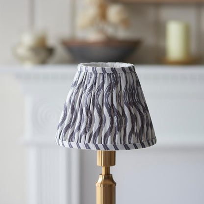 Trobridge Rechargeable And Ripple 16cm Pearl Grey Shade Table Lamp In Brushed Aged Brass