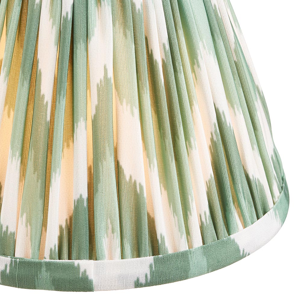 Trobridge Rechargeable And Zigzag 16cm Cotswold Green Shade Table Lamp In Brushed Aged Brass