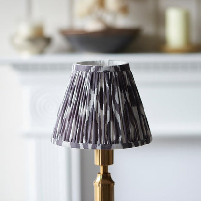 Trobridge Rechargeable And Ikat 16cm Pearl Grey Shade Table Lamp In Brushed Aged Brass